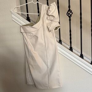 Elegant Cream Off-Shoulder Dress